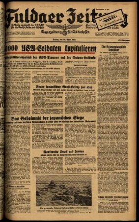 Ausgabe vom Freitag, den 10. April 1942.