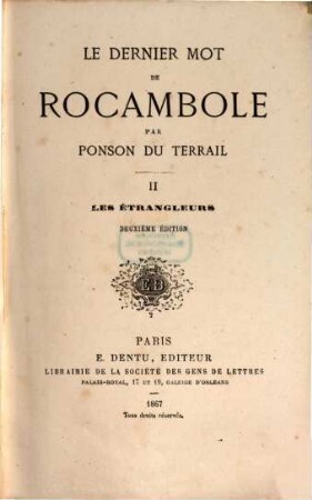 Le dernier mot de Rocambole, 2. Les étrangleurs