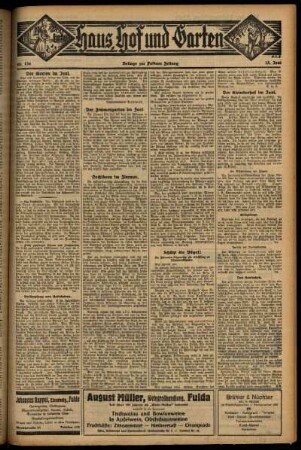 Zweite Ausgabe vom Samstag, den 13. Juni 1931.