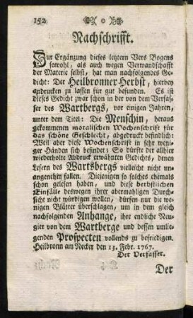152-160, Nachschrift