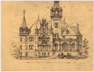 Villa Commerzienrat Becker, Stralsund: Rückansicht 1:100