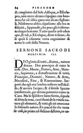 Sermone Sacrodi. Mercvrio. Ill.