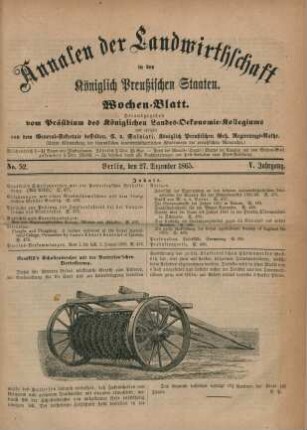 No. 52. Berlin, den 27. Dezember 1865. V. Jahrgang.