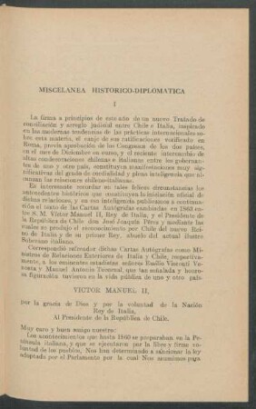 Miscelánea histórico-diplomática