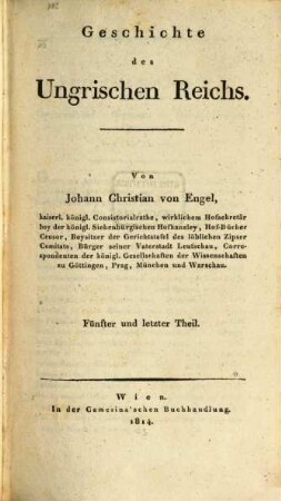 Geschichte des Ungrischen Reichs, 5