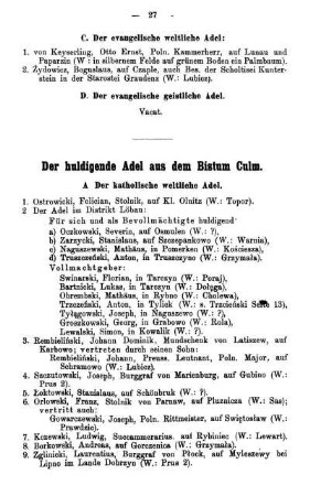 Der huldigende Adel aus dem Bistum Culm