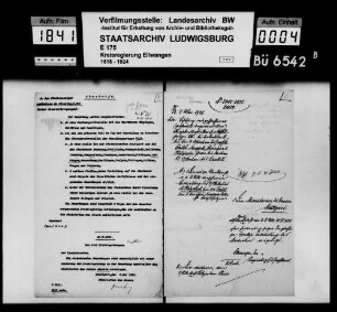 Obersekretäre in gehobener Stellung beim Oberamt Mergentheim