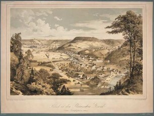 Der Plauensche Grund vom Backofenfelsen (Riesenbett) aus, mit Blick auf Hainsberg (Freital)