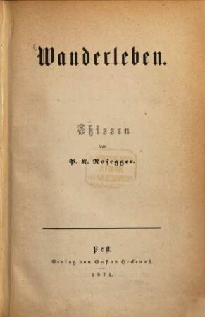 Wanderleben : Skizzen