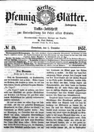No. 49, Sonnabend, den 5. December