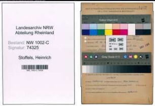 Entnazifizierung Heinrich Stoffels, geb. 28.12.1886 (Ingenieur)