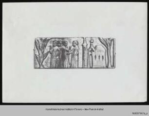 Relief mit weiblichen Figuren und Architekturdarstellung