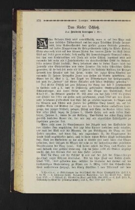 Das Kieler Schloß.