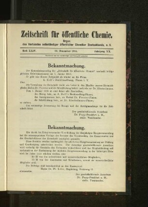Heft XXIV. 30. Dezember 1914. Jahrgang XX.