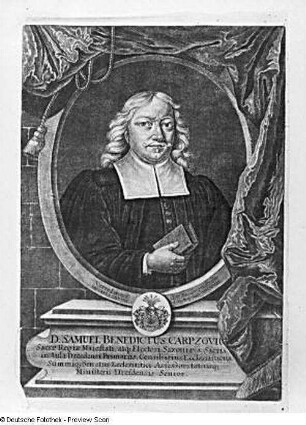 Bildnis Samuel Benedict Carpzow : Bildnis Samuel Benedict Carpzow. Kupferstich