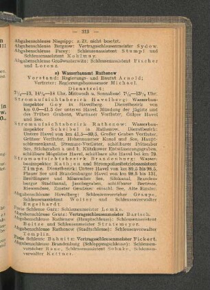 c) Wasserbauamt Rathenow