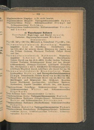 c) Wasserbauamt Rathenow