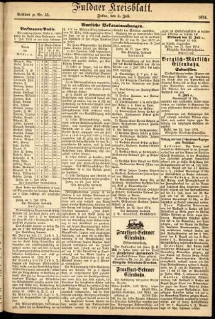 Zweite Ausgabe vom Samstag, den 04. Juli 1874.