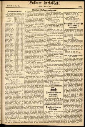 Zweite Ausgabe vom Samstag, den 04. Juli 1874.