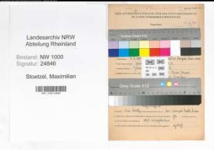 Entnazifizierung Maximilian Stoetzel, geb. 04.03.1893 (Kaufm.Angest.)