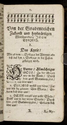 Von der Gnadenreichen Zukunft und heylwärtigen Menschwerdung Jesu Christi.