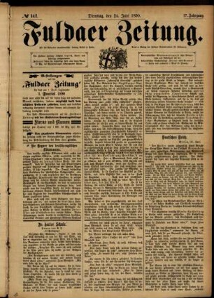 Ausgabe vom Dienstag, den 24. Juni 1890.