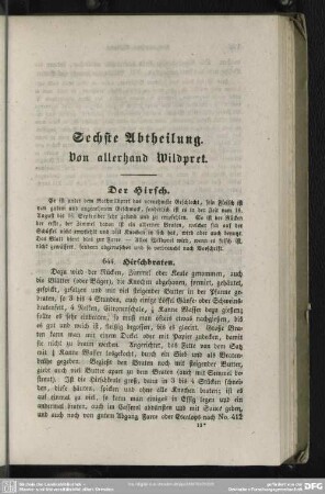 Sechste Abtheilung. Von allerhand Wildpret