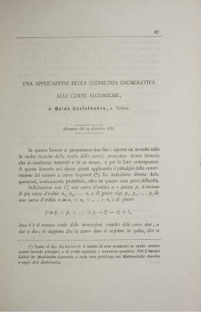 Una applicazione della geometria enumerativa alle curve algebriche.
