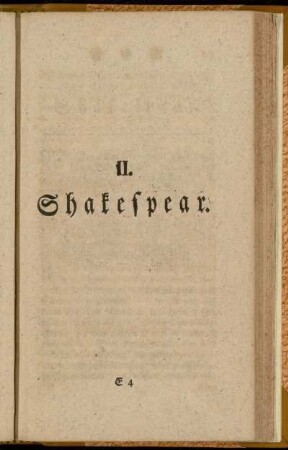 II. Shakespear