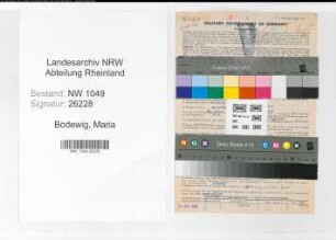Entnazifizierung Maria Bodewig , geb. 10.05.1896 ()