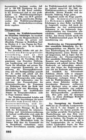 Tagung des Wohlfahrtsausschusses des Deutschen Städtetages [Fürsorgewesen]