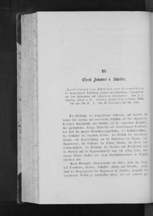 XI. Oberst Johannes v. Schröder.