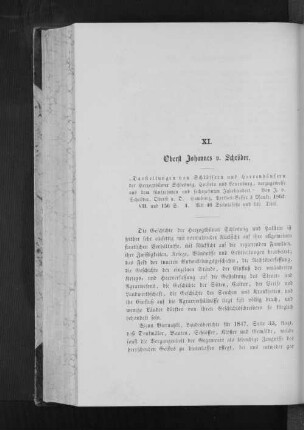 XI. Oberst Johannes v. Schröder.