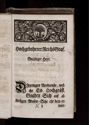 Hochgebohrner Reichs Graf