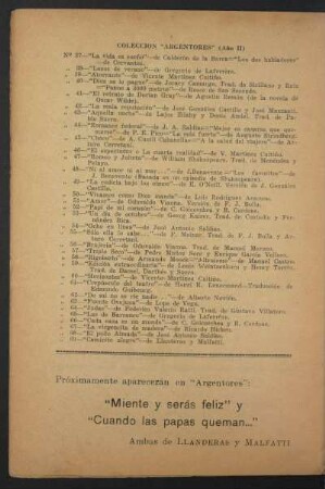 Colección "Argentores" - (Año II) [y] (Año I)