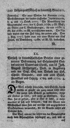 Versuch in freundschaftlichen Briefen einer genauern Bestimmung des Geheimnisses Gottes und des Vaters und Christi. St.1.2.