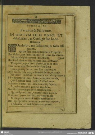 Thrēnodiai Parentis & Filiorum
