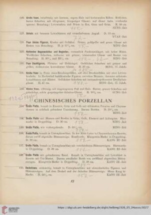 Chinesisches Porzellan (Nr. 133-162)