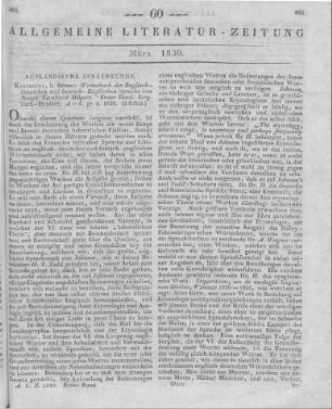 Hilpert, J. L.: Wörterbuch der englisch-deutschen und deutsch-englischen Sprache. Bd. 1. Karlsruhe: Braun 1828