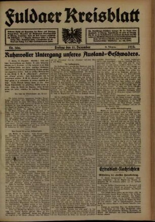 Ausgabe vom Freitag, den 11. Dezember 1914.