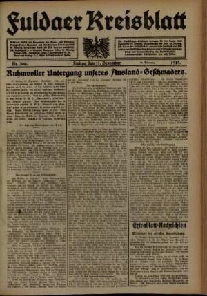 Ausgabe vom Freitag, den 11. Dezember 1914.