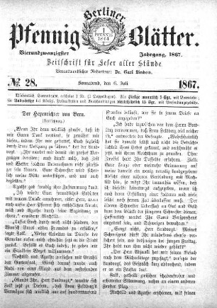 No. 28, Sonnabend, den 6. Juli