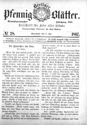 No. 28, Sonnabend, den 6. Juli