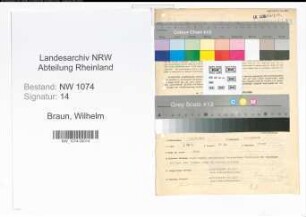 Entnazifizierung Wilhelm Braun , geb. 13.07.1905 (Amtsinspektor)