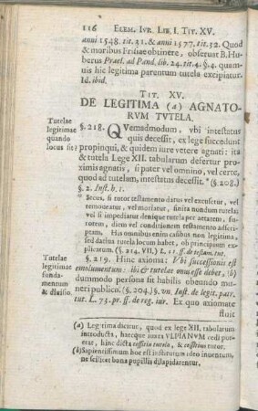 Tit. XV. De Legitima (a) Agnatorvm Tvtela.
