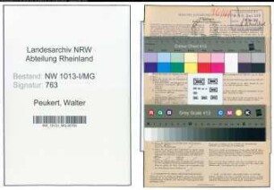 Entnazifizierung Walter Peukert , geb. 17.01.1921 (Schlosser)