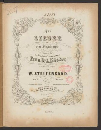 Fünf Lieder für eine Singstimme mit Begleitung des Pianoforte op. 6
