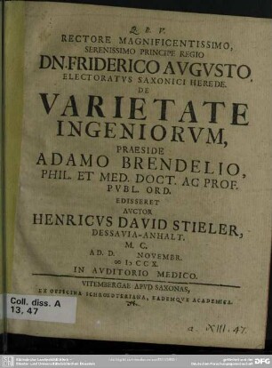 De Varietate Ingeniorum