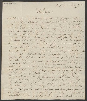 Brief an B. Schott's Söhne : 13.04.1830