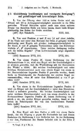§ 5. Gleichförmig beschleunigte und verzögerte Bewegung auf geradliniger und kurmmliniger Bahn (23).